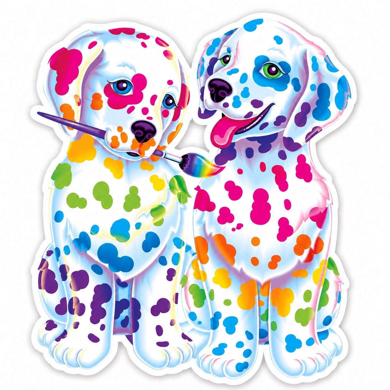 Lisa Frank Rainbow Dalmatians Sticker