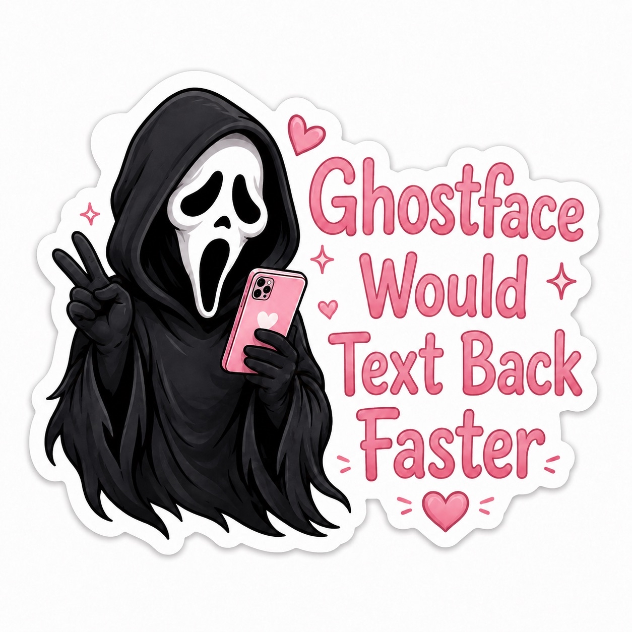 Ghost Face Would Text Back Faster Sticker