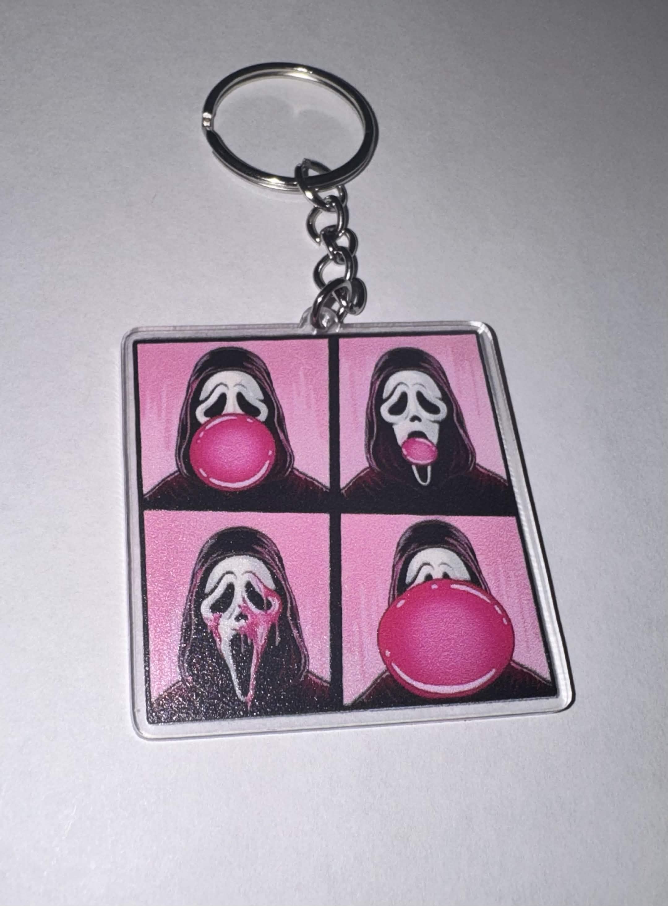 bubble gum Ghostface keychain